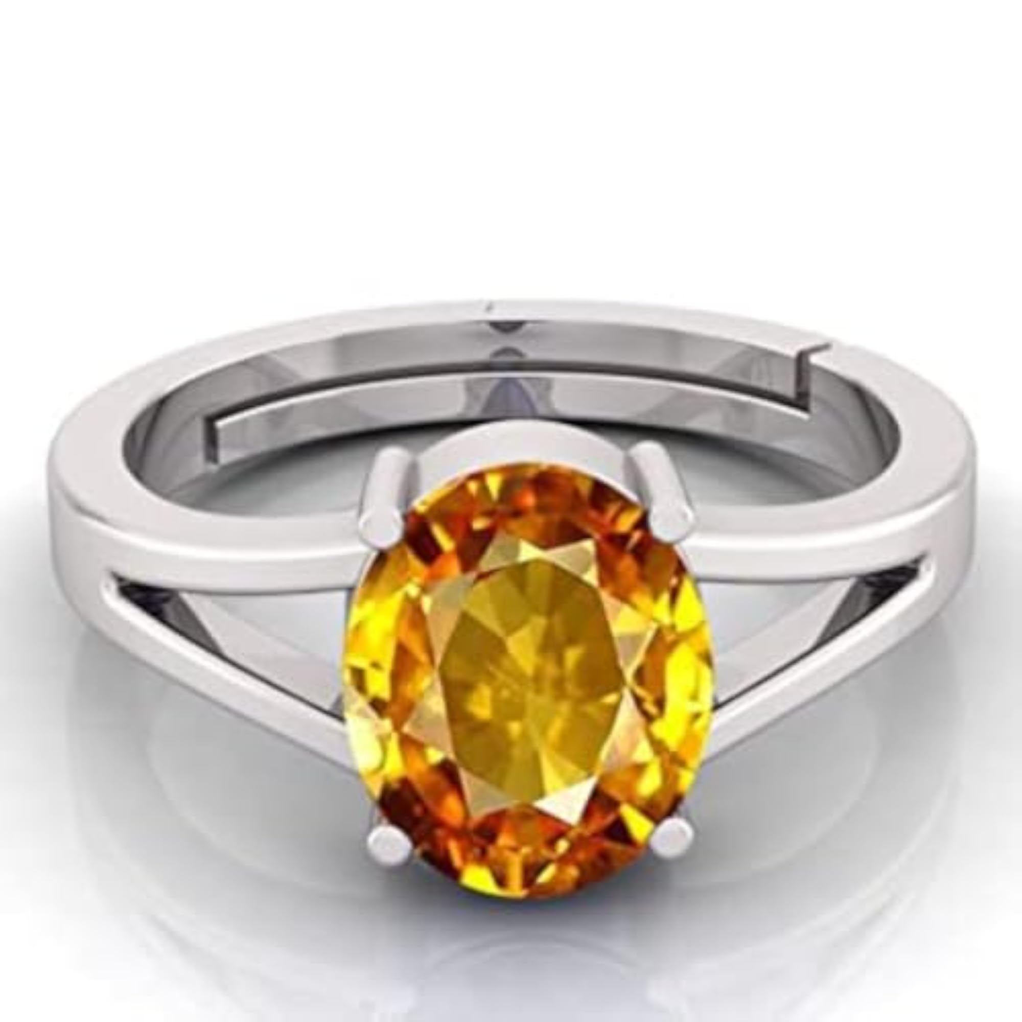 Silver Yellow Stone Ring for Daily Wear
